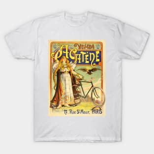 VELLEDA ACATENE Paris 1890 French Bicycle Art Nouveau Advertising T-Shirt